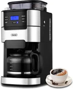 10-Cup Drip Coffee Maker, Grind and Brew Automatic Coffee Machine with Built-In Burr Coffee Grinder, Programmable Timer Mode and Keep Warm Plate, 1.5L Large Capacity Water Tank
