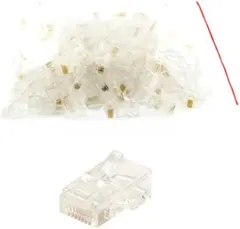 100 Pack 8x8 RJ45 Round-Solid Cat5e Modular Plug