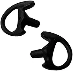 2 Left Medium Black Flexible SEMI Custom Ear Mold Insert Rubber Gel EARPIECE Police Patrol Duty Gear