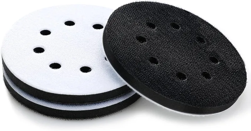 3 Pieces 5 Inch Interface Buffer Pad, Gibolin 8-Hole Hook and Loop Soft Density Sponge Cushion Backing Pad