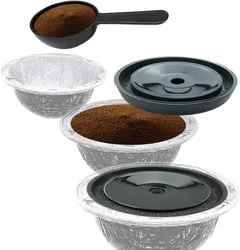 4 REUSABLE VERTUO COFFEE CAPSULE DISCS: Endless refillable reusable for VERTUO VERTUOLINE VERTUO NEXT capsules pods, lids, 4 DISC SET incl. Cutter & Scoop for SIZE 1.35/2.70/5.07/7.77/14.00 FL OZ