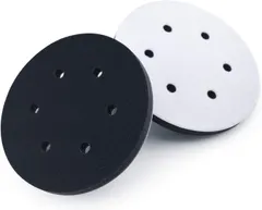6 Inch 6 Hole Hook and Loop Soft Sponge Interface Buffer Pad Cushion Buffing Pads for Sander Sanding Pad, 2-Pack