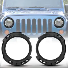 7 Inch Headlight Mounting Bracket Replacement Headlight Mount Bracket Black Ring Plastic Studs Compatible with 2007-2018 Jeep Wrangler JK