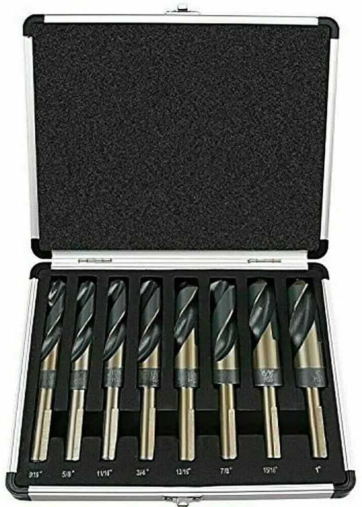 8Pcs Silver And Deming Drill Bit Set