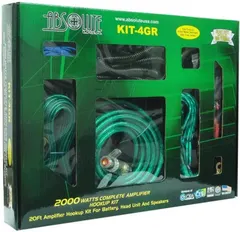 Absolute KIT4GR 4 Kit Amplifier 1500 Watts Complete Hookup Kit