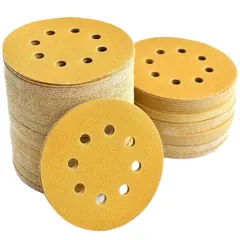 Aiyard 5-Inch 8-Hole Hook and Loop Sanding Discs, 120 Grit Random Orbital Sandpaper Discs, 200-Pack