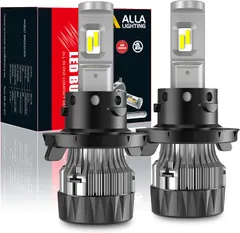 Alla Lighting 2pcs Super Bright LED Light Bulbs replacement Compatible with 2009~2014 F150/2011~16 F250 F350 F450 F550/2011~17 F-250 F-350 F-450 F-550 Super Duty (H13 Hi/Lo Beam, White)