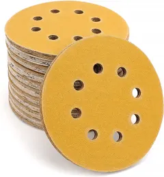 Amazon Basics 8-Hole Hook and Loop Sanding Discs - 150 Grit Sandpaper, 5-Inch, 100-Pack
