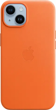 Apple iPhone 14 Leather Case with MagSafe - Orange