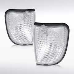 Autozensation Compatible with Ford E150/E250/E350/E450/E550 Econoline Van 1992-2006, Chrome Housing Clear Lens Corner Lights