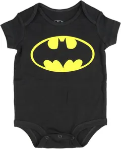 Batman DC Comics Logo Onesie Romper (18 Months, Black)