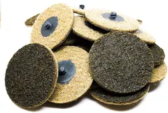 Benchmark Abrasives 3" Quick Change Nylon Surface Conditioning Discs for Sanding Polishing Paint Removal with Male R-Type Backing, Use with Die Grinder - (25 Pack)(Coarse)