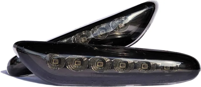 Black LED Side Marker Turn Signals Lights For BMW E82 E88 E46 E90 E91 E92 E93 E60 E61