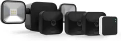 Blink Floodlight camera - Wireless smart security Outdoor camera (3rd Gen) + LED mount, two-year battery, motion detection - 3 camera system (Black)