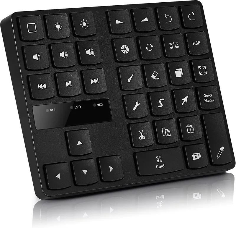 Bluetooth Keypad for iPad Procreate Video Photo Editing Controller,One Hand Control Eye-Free Ergonomic Equipment Console