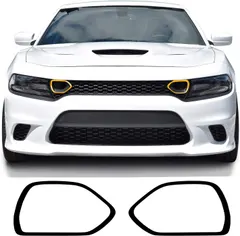 Bogar Tech Designs Front Upper Grille Bezel Vinyl Decal Compatible with Dodge Charger Scat Pack 2019-2022 - Gloss Yellow