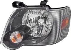 Brock Aftermarket Replacement Driver Left Halogen Combination Headlight Assembly With Smoked Lens Compatible With 2007-2010 Ford Explorer XLT With Ironman/Sport Packages