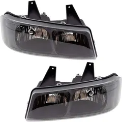 Brock Aftermarket Replacement Driver Left Passenger Right Halogen Composite Headlight Assembly Set Compatible With 15879433 15879432