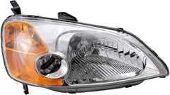 Brock Aftermarket Replacement Passenger Right Halogen Combination Headlight Unit Compatible with 2001-2003 Honda Civic Sedan