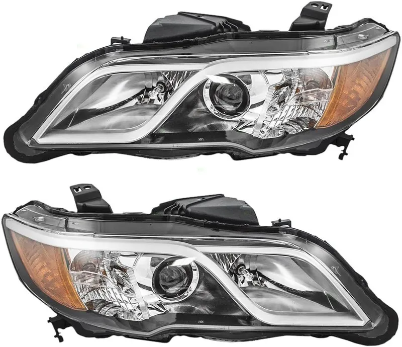 Brock Replacement Driver and Passenger Combination Halogen Headlights Headlamps Compatible with 13-15 RDX 33150-TX4-A11