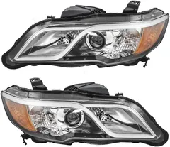 Brock Replacement Driver and Passenger Combination Halogen Headlights Headlamps Compatible with 13-15 RDX 33150-TX4-A11 33100-TX4-A11