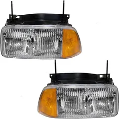 Brock Replacement Driver and Passenger Set Halogen Composite Headlights Compatible with 95-97 Jimmy 94-97 Sonoma 16525157 16525158