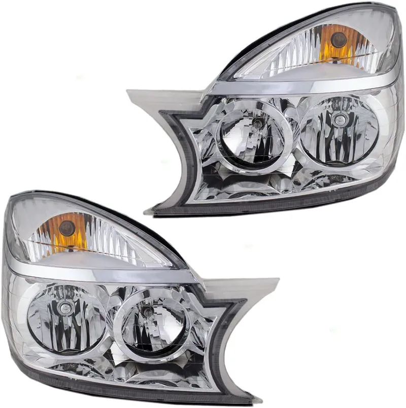 Brock Replacement Driver and Passenger Set Halogen Headlights Compatible with 2004-2007 Rendezvous