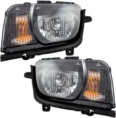 Brock Replacement Driver and Passenger Set Halogen Headlights Compatible with 2010-2013 Camaro