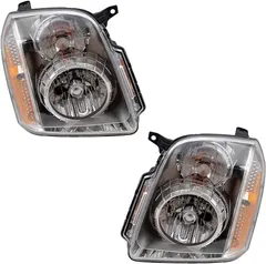 Brock Replacement Driver and Passenger Set Halogen Headlights Compatible with 2007-2014 Yukon Denali & Yukon XL Denali 20969896 20969897