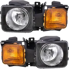 Brock Replacement Driver and Passenger Set Halogen Headlights Compatible with 06-10 H3 & H3T Pickup Truck