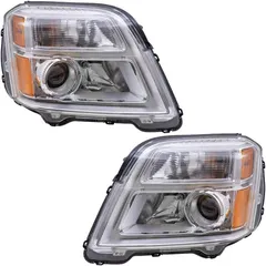 Brock Replacement Driver and Passenger Set Halogen Headlights Headlamp Compatible with 2010-2015 Terrain