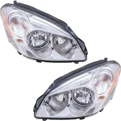 Brock Replacement Driver and Passenger Set Halogen Headlights w/Cornering Lamp Compatible with 2006-2011 Lucerne 25974773 25974774