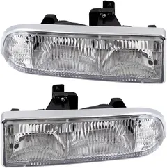 Brock Replacement Driver and Passenger Side Halogen Combination Headlight Assemblies Compatible with 1998-2005 Blazer and 98-04 S10 16526217 16526218