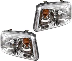 Brock Replacement Driver and Passenger Side Halogen Combination Headlight Assemblies Compatible with 2002-2005 A4 Generation 4 From VIN 2108642 without Fog Lights 1J5941017BJ VW2503125