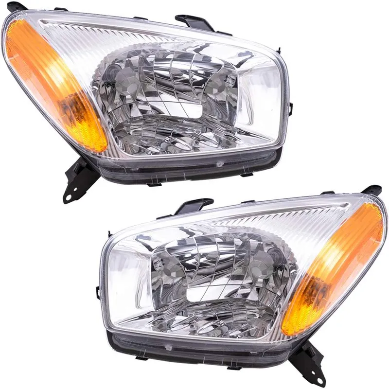 Brock Replacement Driver and Passenger Side Halogen Combination Headlight Assemblies Compatible with 2001-2003 Rav4 8115