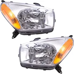Brock Replacement Driver and Passenger Side Halogen Combination Headlight Assemblies Compatible with 2001-2003 Rav4 8115042190 8111042190