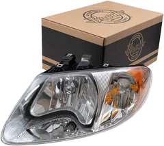 Brock Replacement Driver Halogen Headlight Compatible with 2001-2007 Caravan Town & Country Van 4857701AC