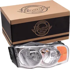 Brock Replacement Driver Halogen Headlight Compatible with 2002-2005 1500 Pickup Truck 55077121AF
