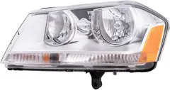 Brock Replacement Driver Halogen Headlight with Chrome Bezel Compatible with 2008-2014 Avenger 5116203AE
