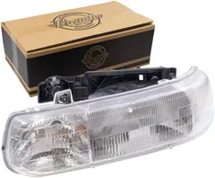 Brock Replacement Driver Side Halogen Combination Headlight Assembly Compatible with 1999-2002 Silverado/ 2000-2006 Tahoe/ 2000-2006 Suburban