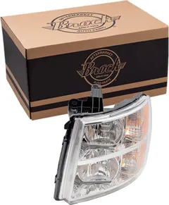 Brock Replacement Driver Side Halogen Combination Headlight Assembly Compatible with 2007-2013 Silverado 1500/2009-2013 Silverado 1500 Hybrid/ 2007-2014 Silverado 2500/3500