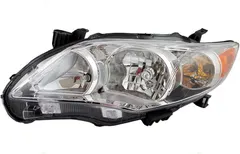 Brock Replacement Drivers Halogen Headlight Combination Headlamp with Chrome Housing Compatible with 2011-2013 Corolla 81150-02B50