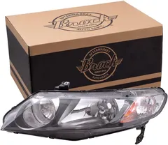 Brock Replacement Drivers Halogen Headlight Headlamp Compatible with 2006-2009 Civic Sedan 33151SNCA01