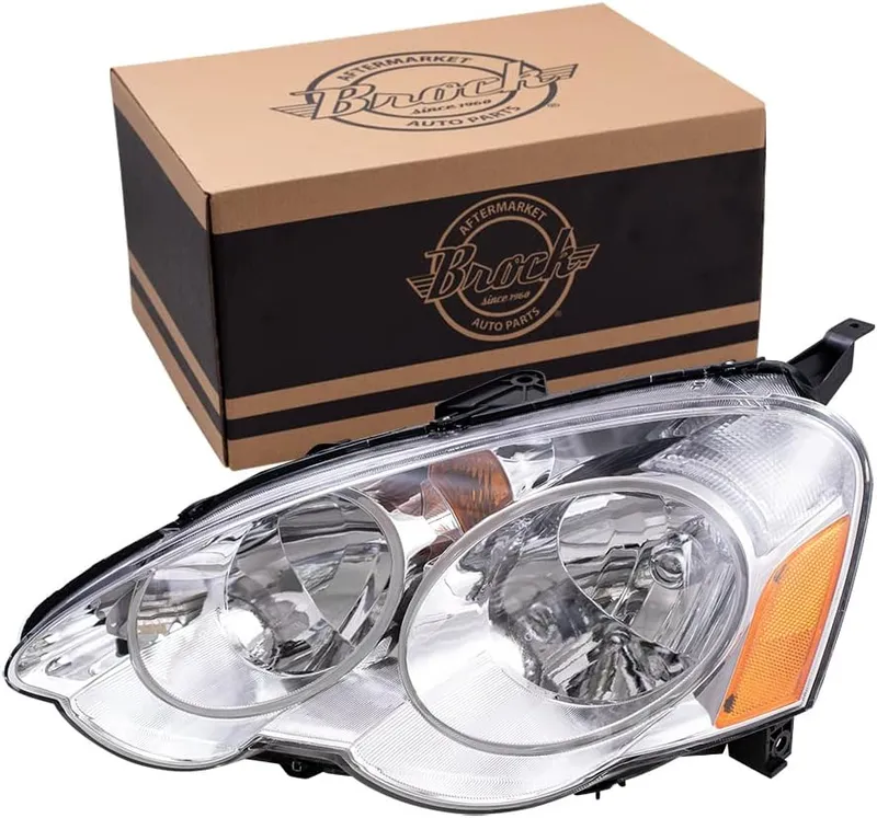 Brock Replacement Drivers Halogen Headlight Headlamp Compatible with 2002 2003 2004 RSX 33151-S6M-A01
