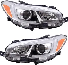 Brock Replacement Pair Halogen Headlights Compatible with 2015-2019 WRX