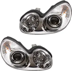 Brock Replacement Pair Set Halogen Combination Headlights Headlamps Compatible with 02-05 Sonata 92101-3D050 92102-3D050