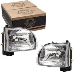 Brock Replacement Pair Set Halogen Headlights Headlamps Compatible with 01-04 Tacoma Pickup Truck 81150-04110 81110-04110