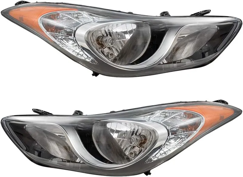 Brock Replacement Pair Set Halogen Headlights Headlamps Compatible with Elantra 921013Y000 921023Y000