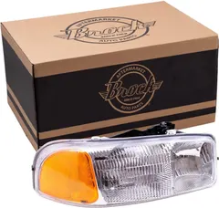 Brock Replacement Passenger Halogen Headlight Compatible with 1999-2006 Sierra 2007 Sierra Classic Pickup Truck 15850352