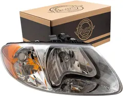 Brock Replacement Passenger Halogen Headlight Compatible with 2001-2007 Caravan Town & Country Van with 113" Wheelbase 4857700AC